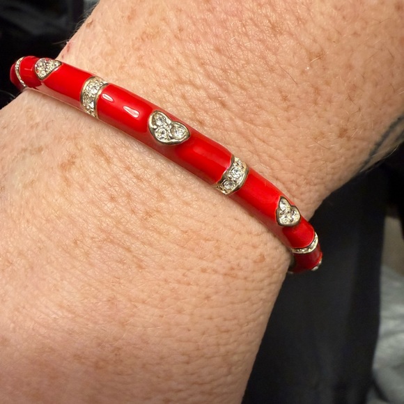 Elegant Red Heart Bangle Bracelet - Picture 3 of 3